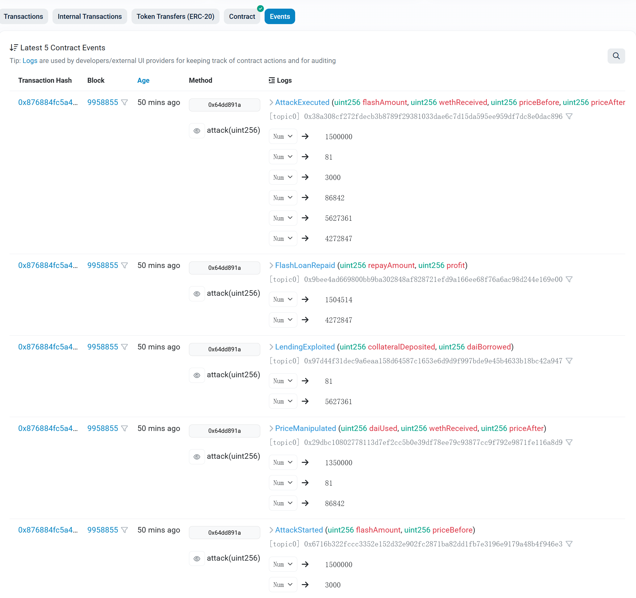 Attacker合约Events日志.png